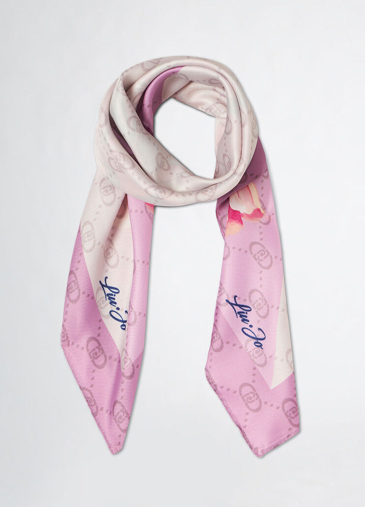 Schal mit floraler Ecke Rosa Liu Jo - medium