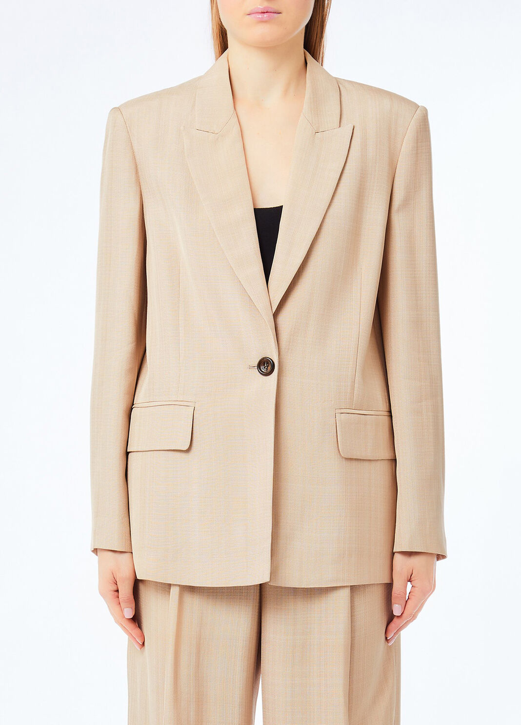 Blazer con detalle de encaje beige Liu Jo - large image number 0