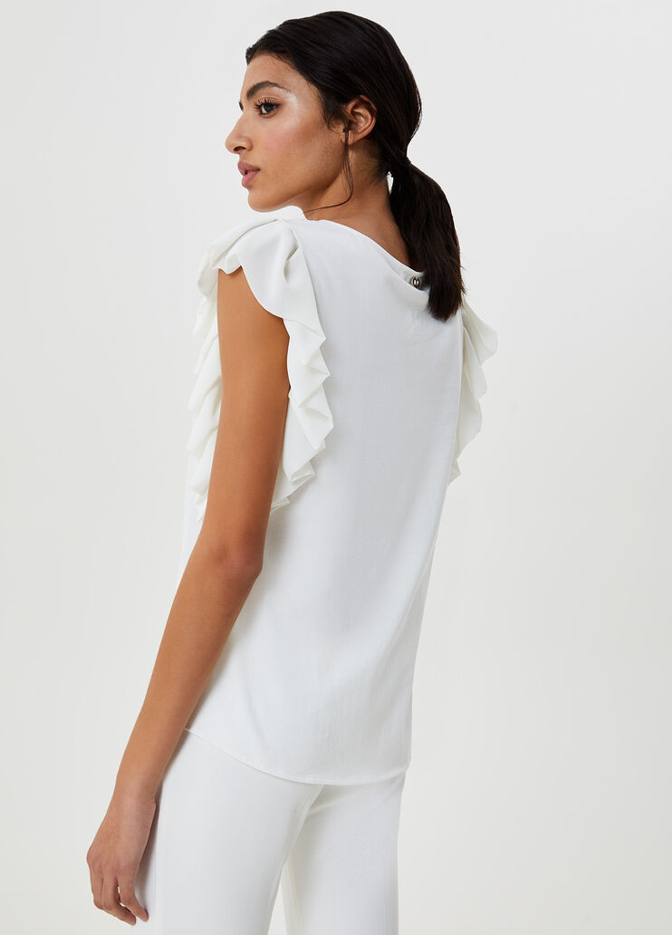 Top with bezel-set gemstones White stars Liu Jo - large image number 1 Top with bezel-set gemstones White stars Liu Jo - large image number 1