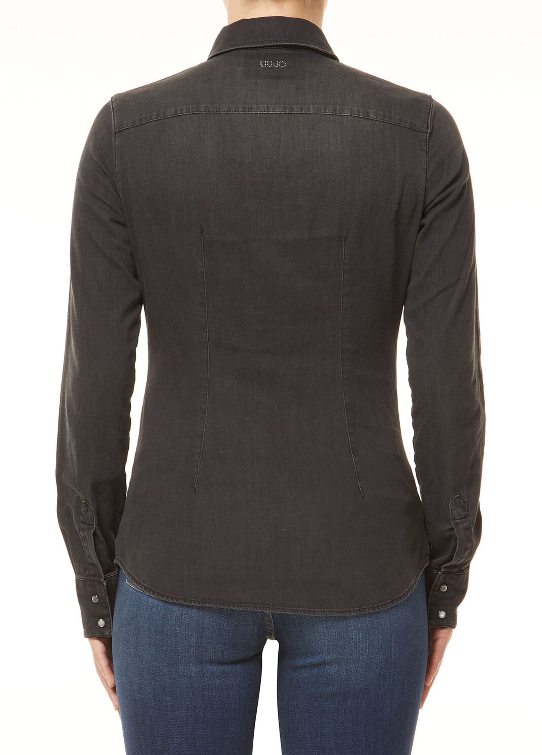 Джинсовая рубашка со стразами Чёрный деним Liu Jo - large image number 1