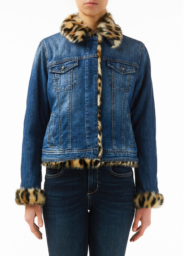 manteau jean et fourrure