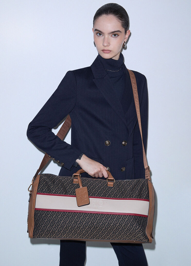 Jacquard Travel Duffel Bag dark brown Liu Jo - medium