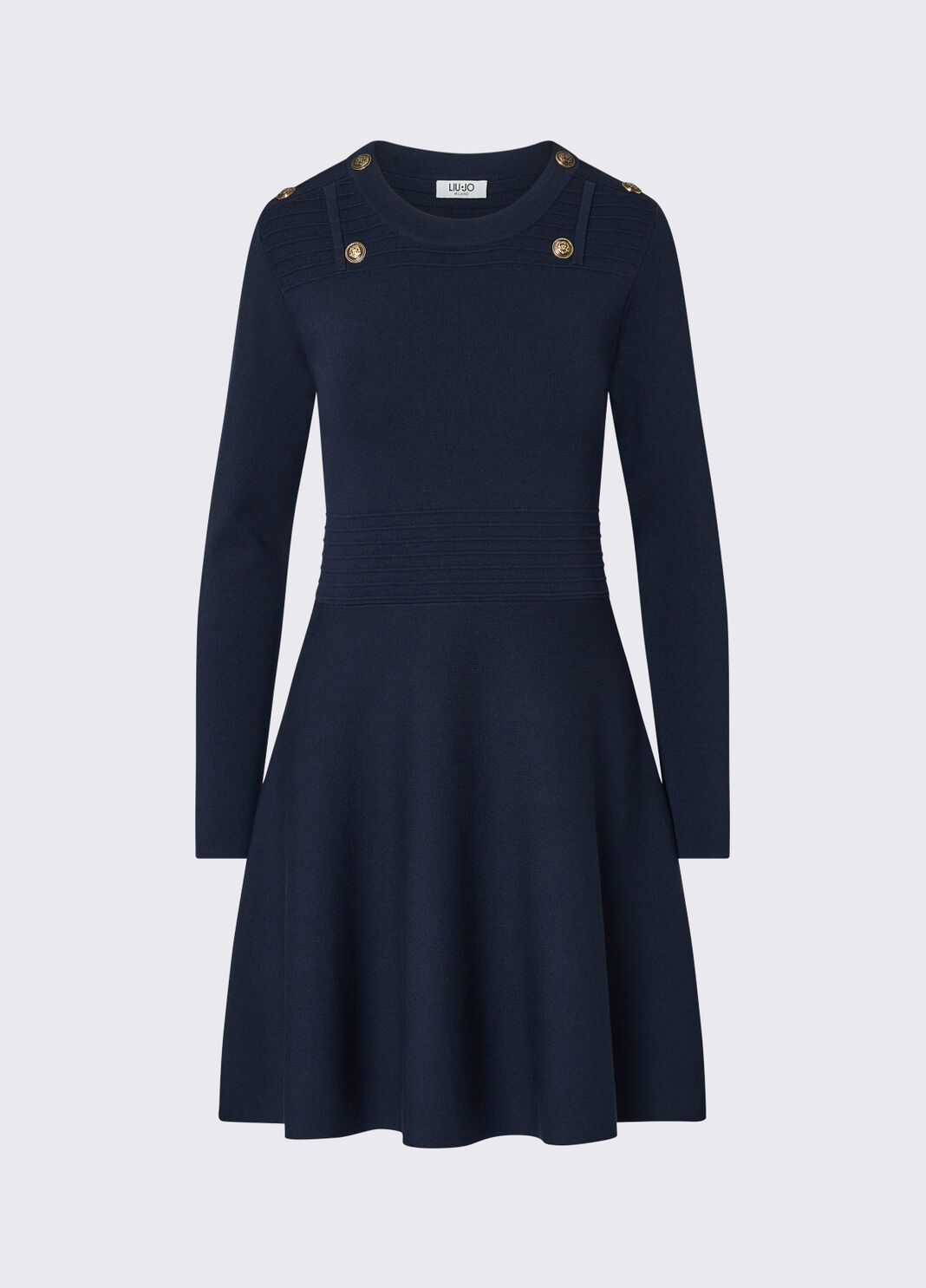 Abito fit & flare in maglia blu scuro Liu Jo - large image number 6
