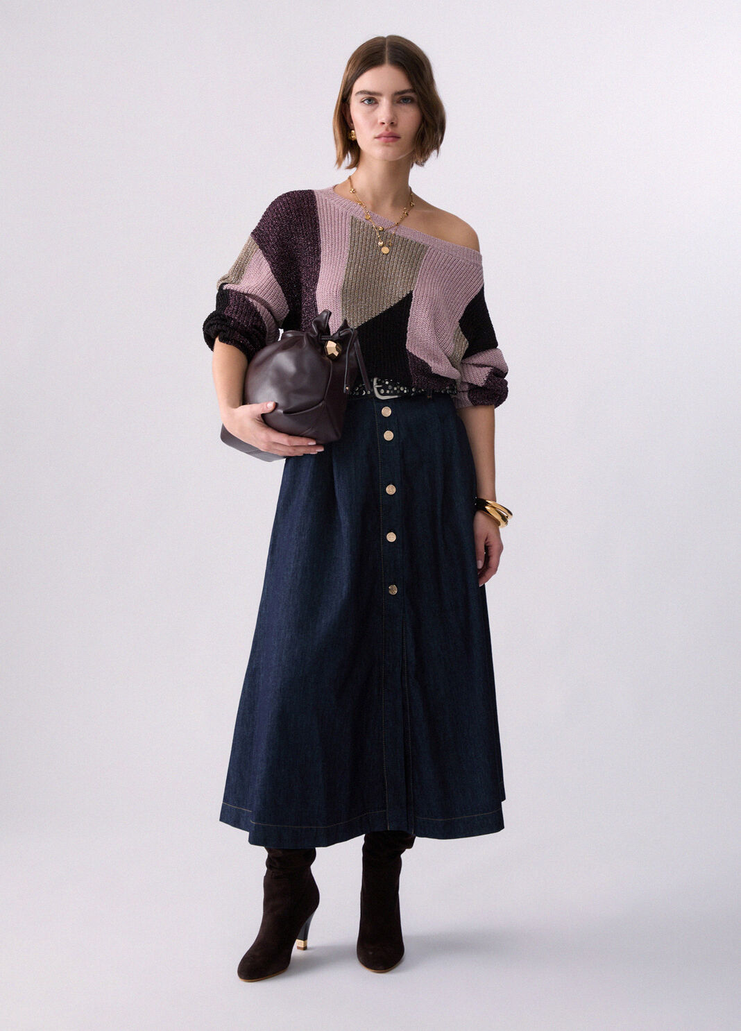 Sweater with Lam&eacute; Inlays pink Liu Jo - large image number 5