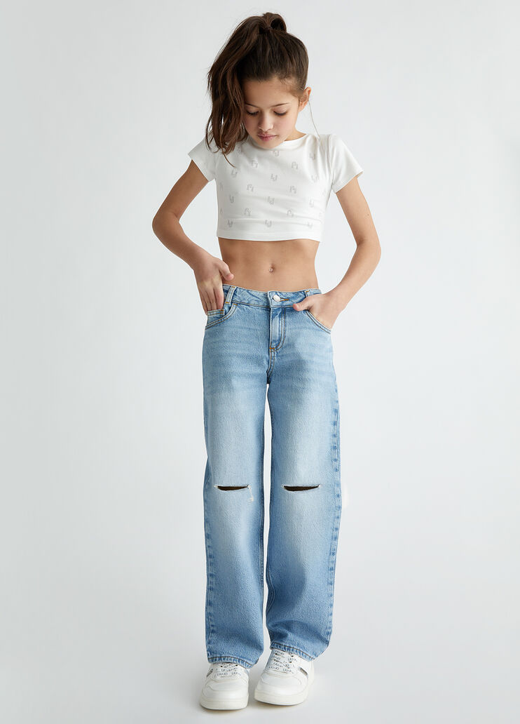 Distressed cotton jeans blue denim Liu Jo - medium Distressed cotton jeans blue denim Liu Jo - medium