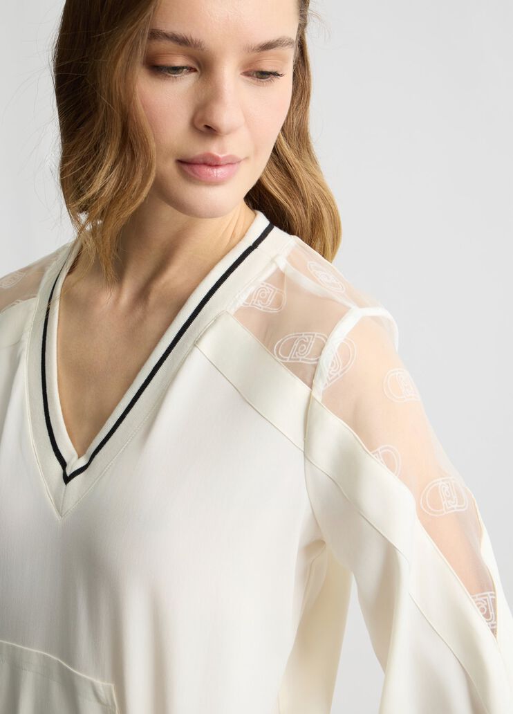 V-neck sweatshirt white Liu Jo - large image number 2 V-neck sweatshirt white Liu Jo - large image number 2