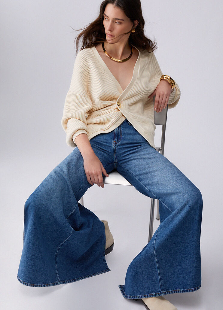 Flared jeans with side slits dark blue denim Liu Jo - medium