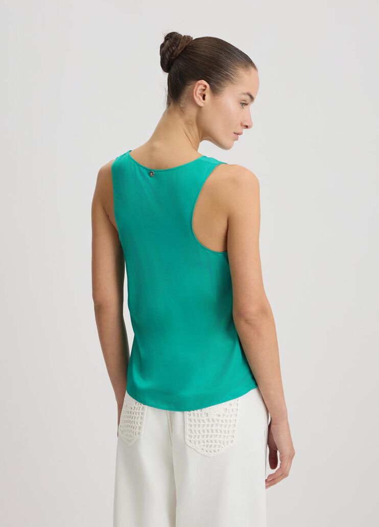 Emerald green satin top turquoise Liu Jo - large image number 1 Emerald green satin top turquoise Liu Jo - large image number 1