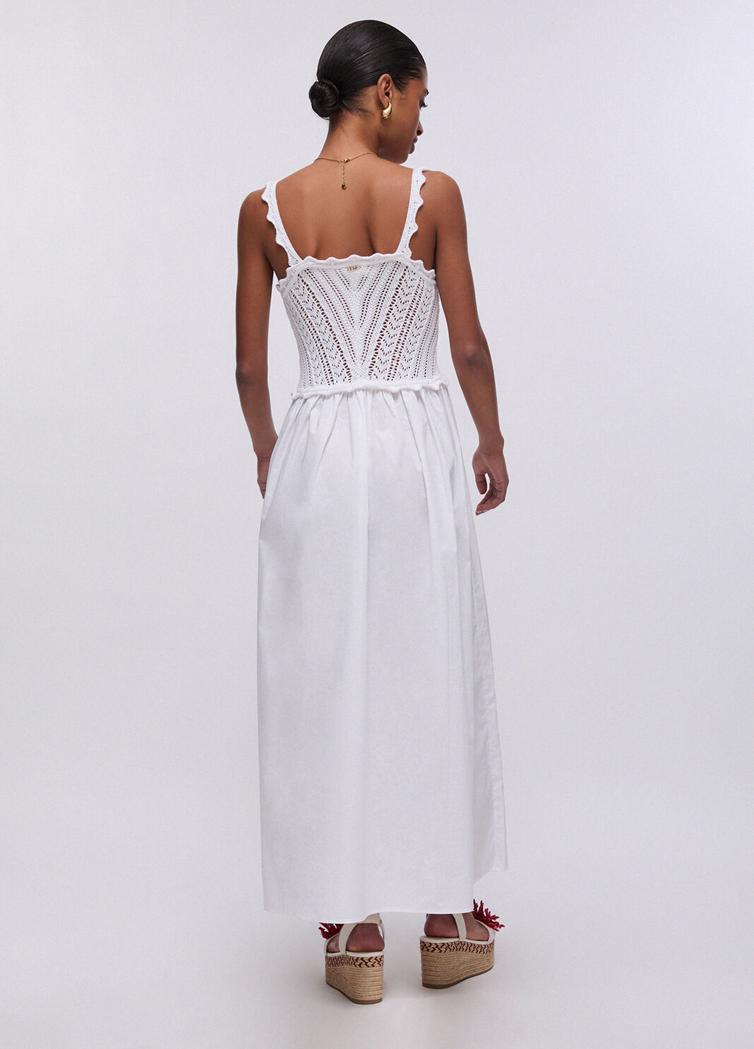 Langes Kleid mit Lochmuster am Oberteil Wei&szlig; Liu Jo - large image number 1