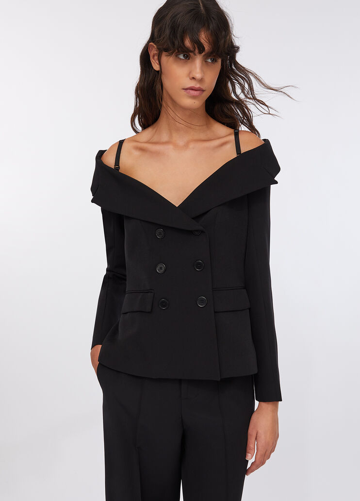 Off-the-shoulder jacket black Liu Jo - large image number 0 Off-the-shoulder jacket black Liu Jo - large image number 0