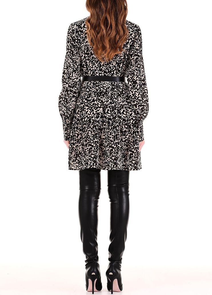 Kurzes Seidenkleid Animal Schwarz Liu Jo - large image number 1