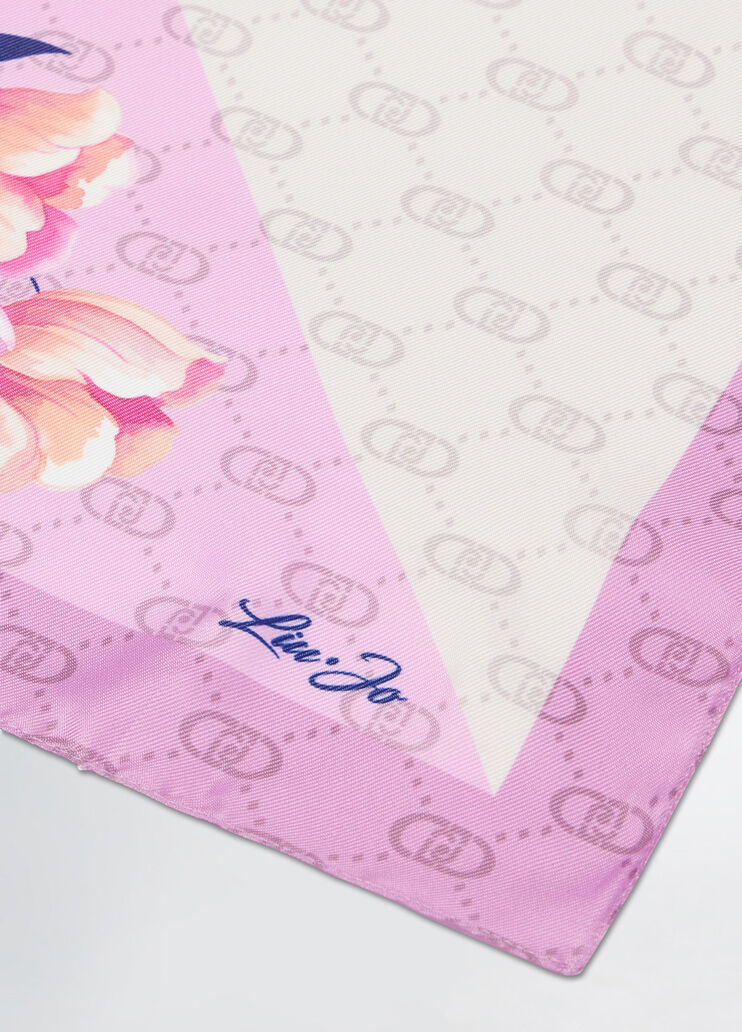 Schal mit floraler Ecke Rosa Liu Jo - medium