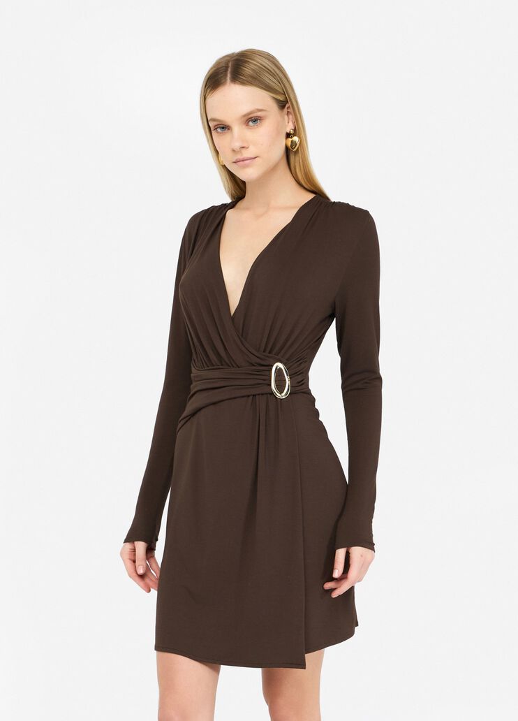 Short dress with logo detailing chocolate Liu Jo - large image number 0 Short dress with logo detailing chocolate Liu Jo - large image number 0