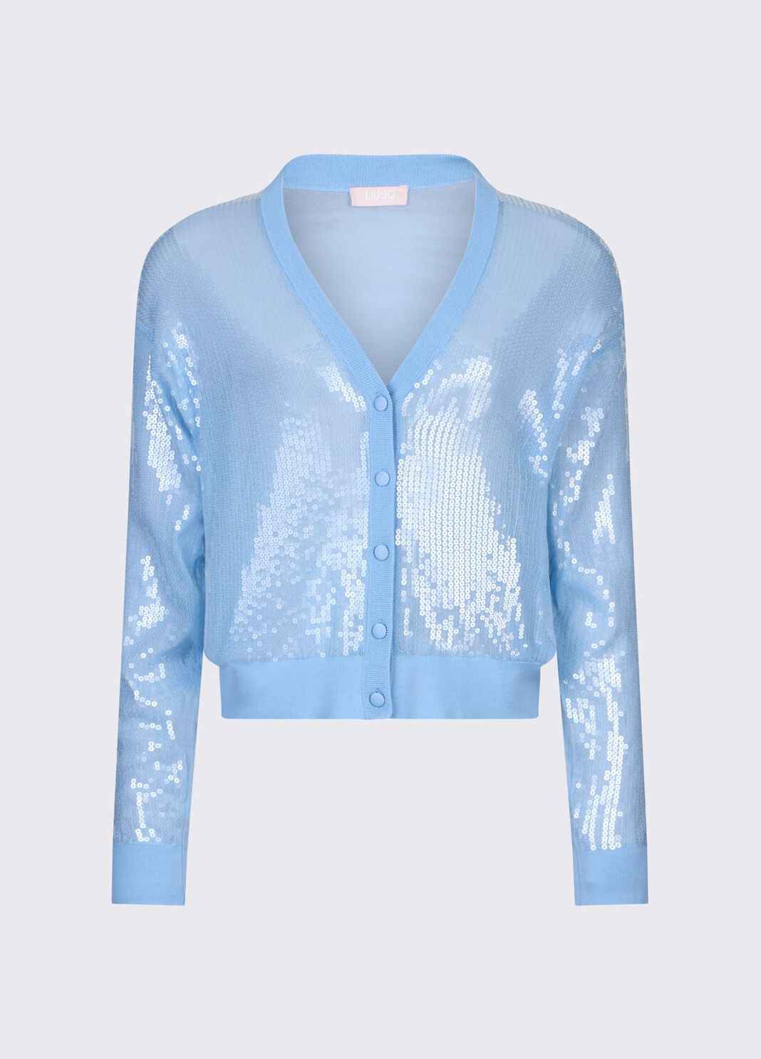 Cardigans with sequins light blue Liu Jo - large image number 6