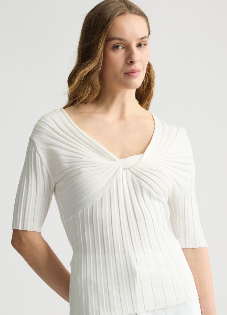 Knit top white wool Liu Jo - large image number 2 Knit top white wool Liu Jo - large image number 2