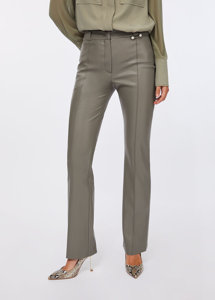 Coated fabric flared trousers asparagus Liu Jo - medium Coated fabric flared trousers asparagus Liu Jo - medium