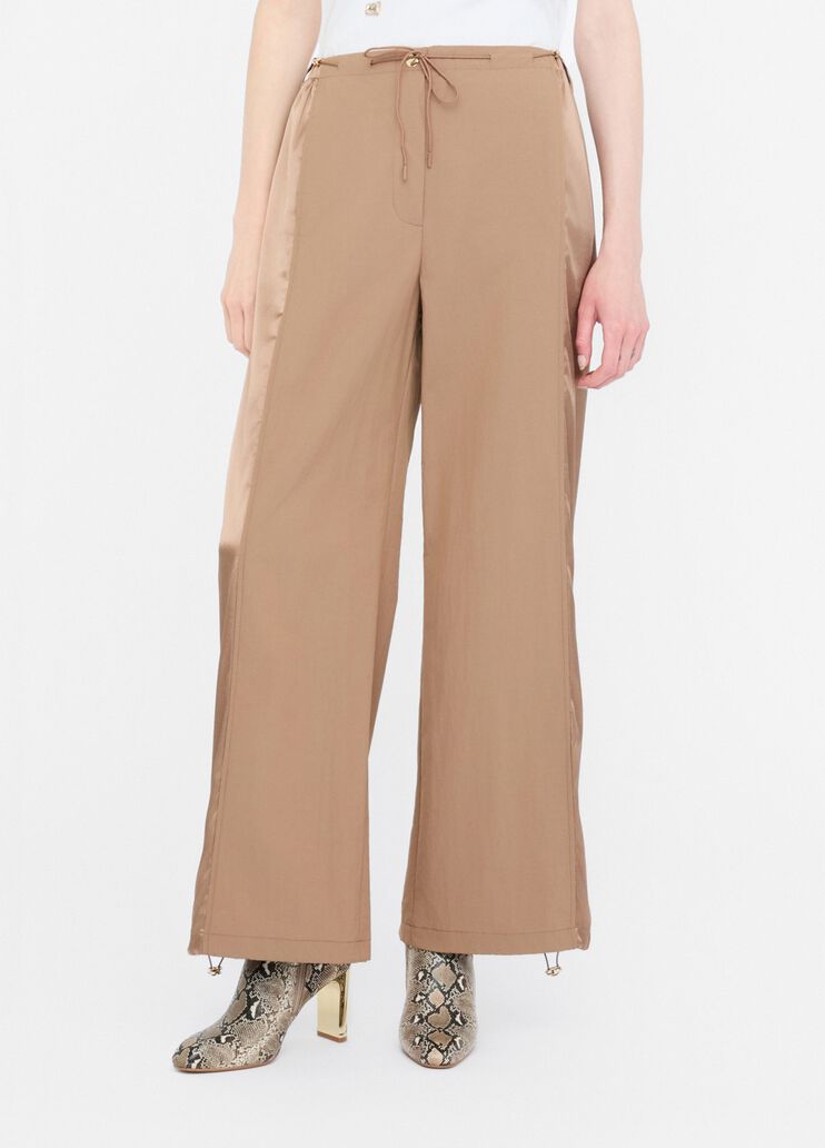 Jogging trousers in nylon and satin milk chocolate Liu Jo - medium Jogging trousers in nylon and satin milk chocolate Liu Jo - medium