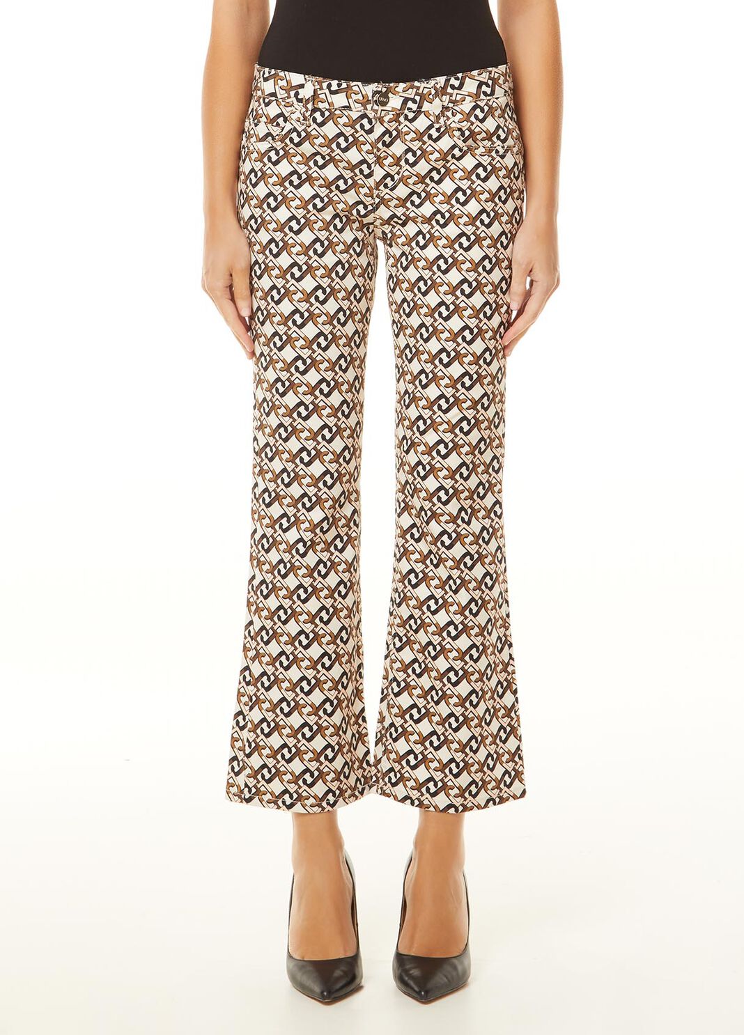 Cropped print trousers Logo Liu Jo - large image number 0