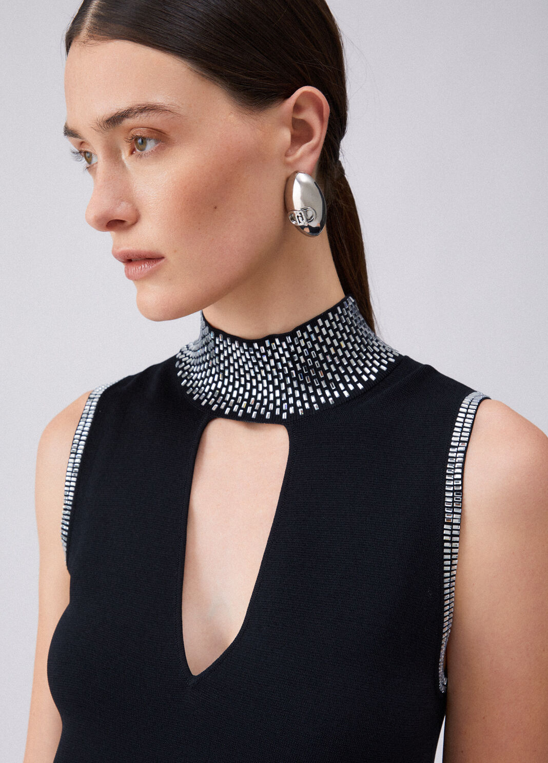 Strickkleid mit Strass schwarz Liu Jo - large image number 4