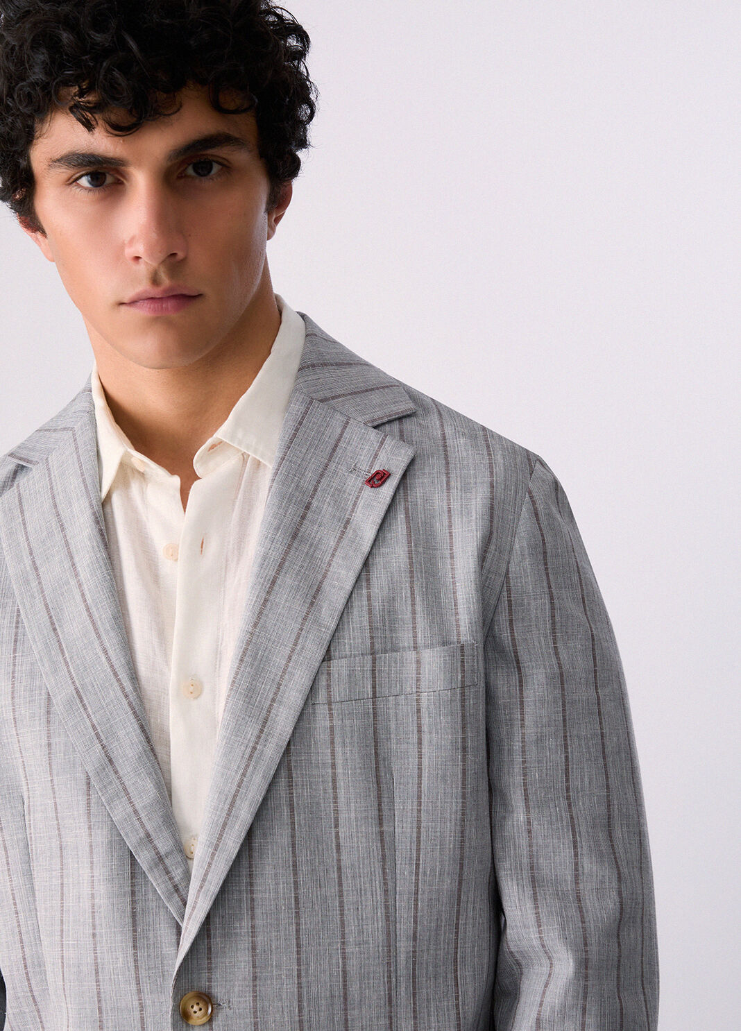 Elegant pinstripe jacket grey pinstripe Liu Jo - large image number 4
