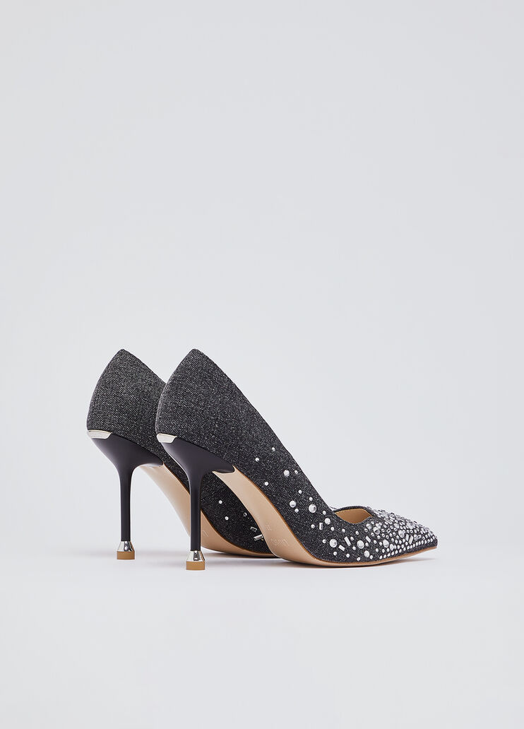 Denim pumps with jewel stones grey Liu Jo - large image number 2