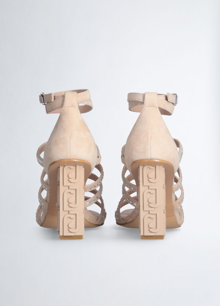 Sandals with branded heel beige Liu Jo - large image number 6 Sandals with branded heel beige Liu Jo - large image number 6