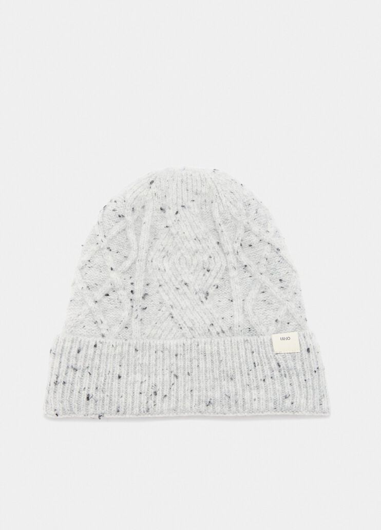 Gestrickte Beanie-Mütze Hellgrau Liu Jo - medium Gestrickte Beanie-Mütze Hellgrau Liu Jo - medium