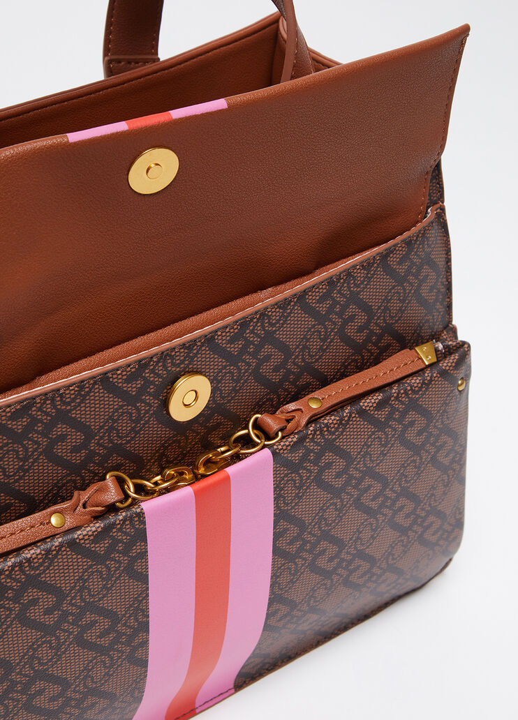 Medium satchel with charm brown Liu Jo - large image number 4