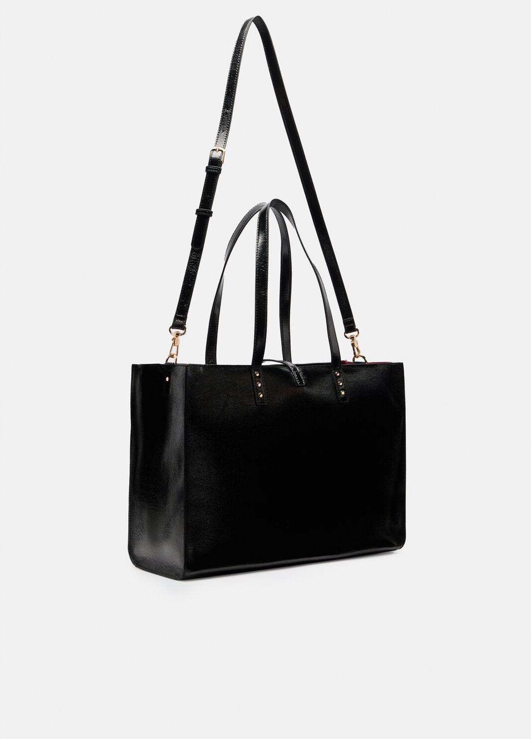 Large glossy tote bag black Liu Jo - large image number 1