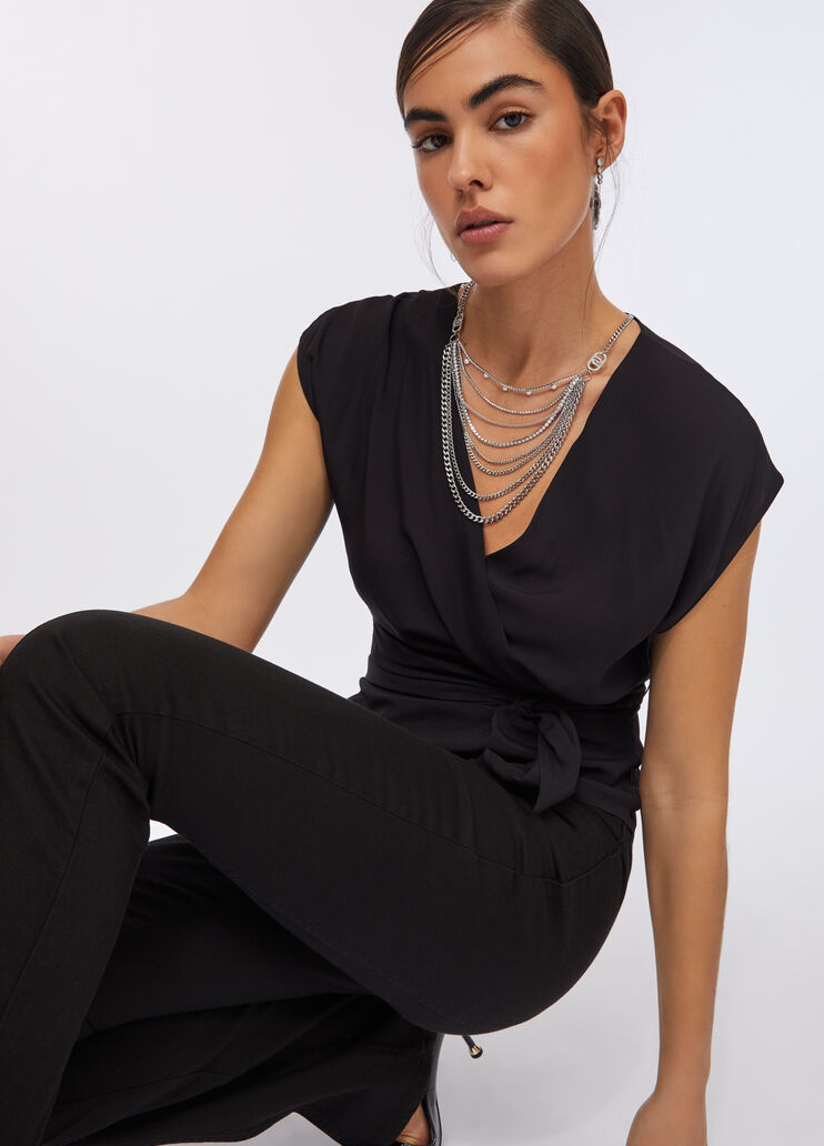 Top in crêpe de chine nero Liu Jo - medium Top in crêpe de chine nero Liu Jo - medium