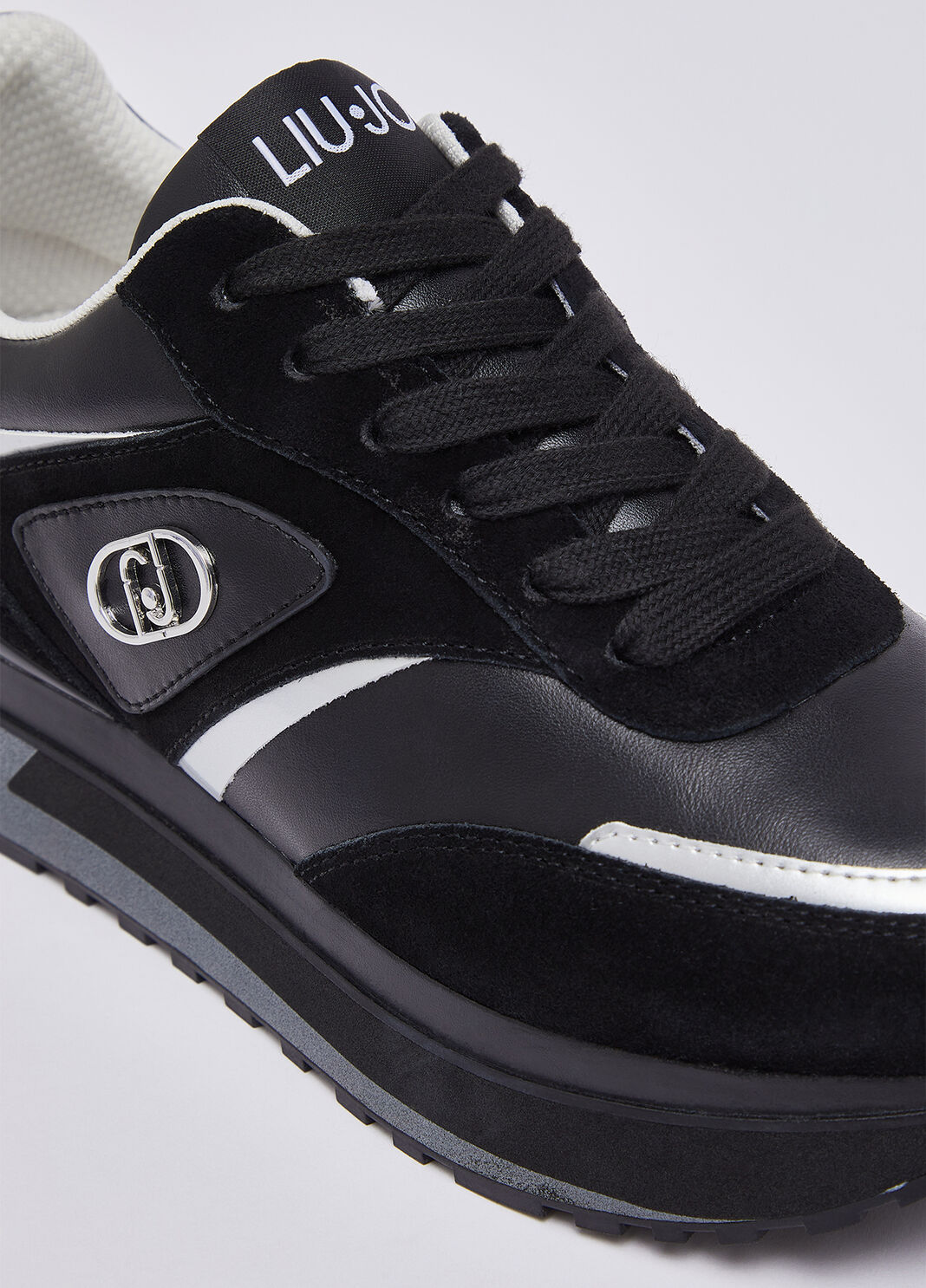 Sneakers plateforme en daim et cuir noir Liu Jo - large image number 5