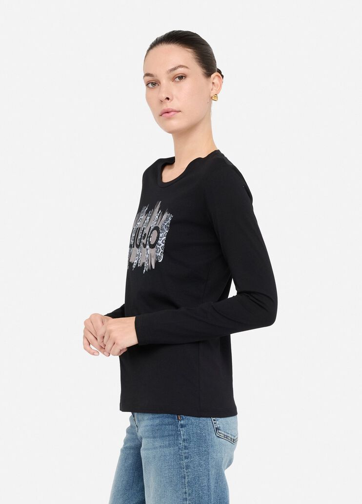 Long-sleeved T-shirt black Liu Jo - large image number 3 Long-sleeved T-shirt black Liu Jo - large image number 3