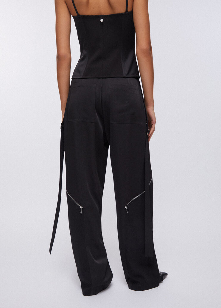 Pantalon large avec zip noir Liu Jo - large image number 1