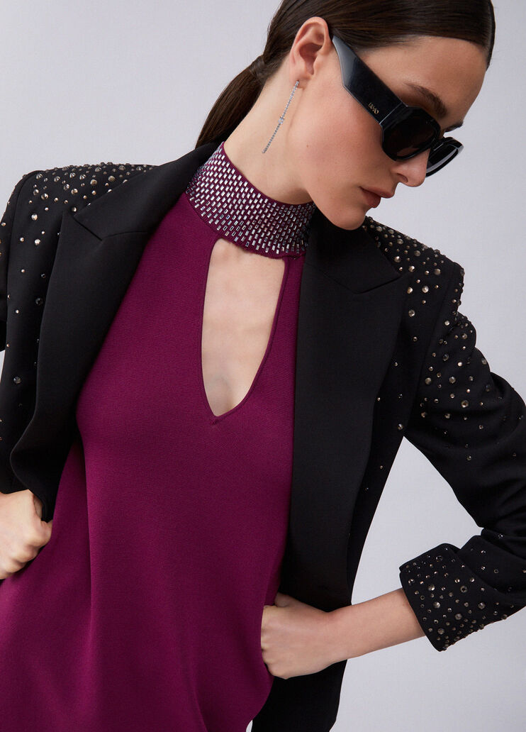 Strickkleid mit Strass violett Liu Jo - large image number 2