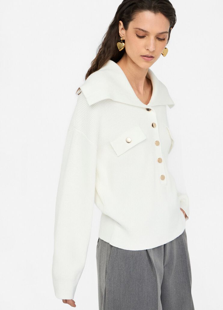 Jumper with maxi-neck white wool Liu Jo - large image number 3 Jumper with maxi-neck white wool Liu Jo - large image number 3