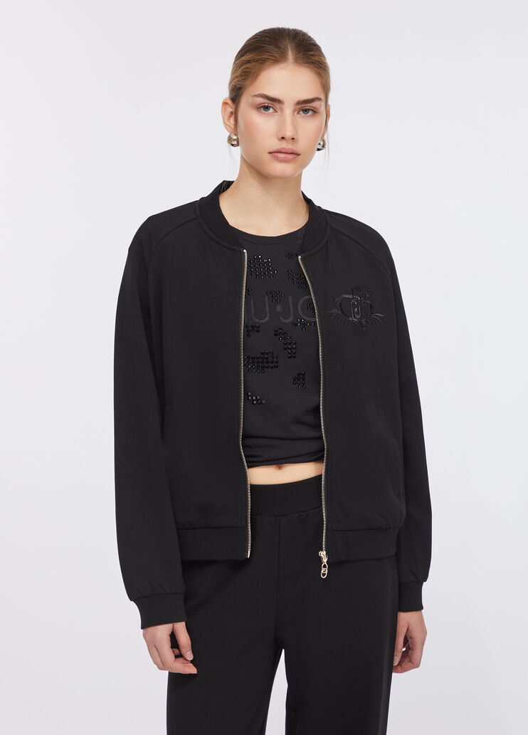 Fleece bomber jacket black Liu Jo - large image number 0