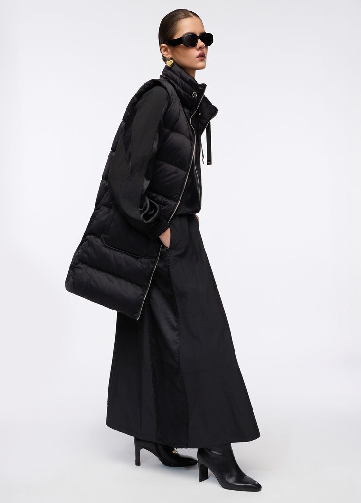 Falda larga de nailon y raso negro Liu Jo - medium