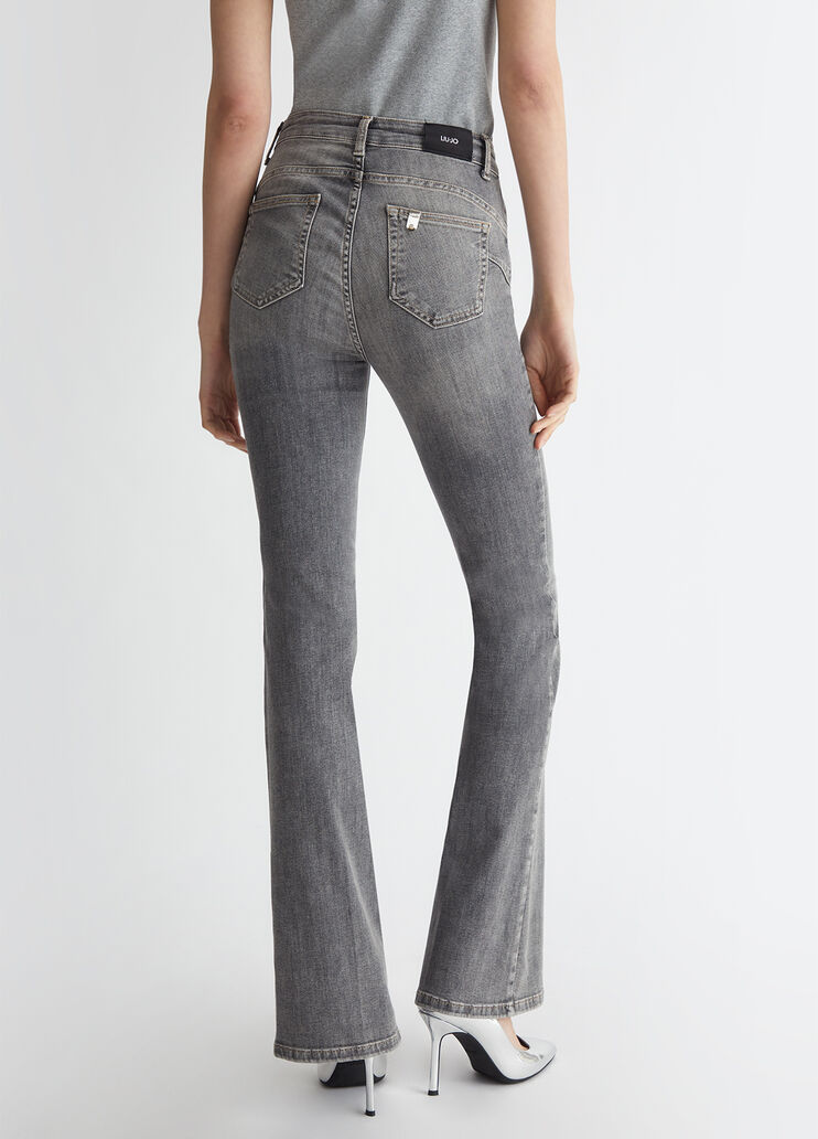 High-rise flared jeans grey denim Liu Jo - large image number 1