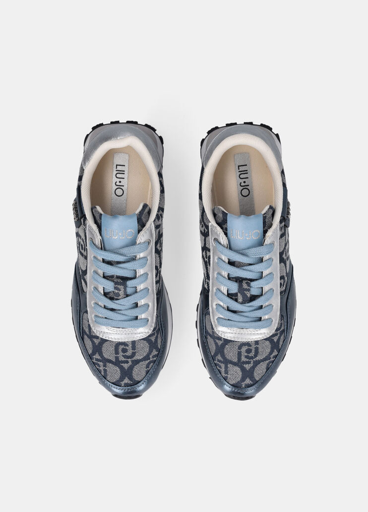 Sneakers with jacquard monogram blue Liu Jo - large image number 4
