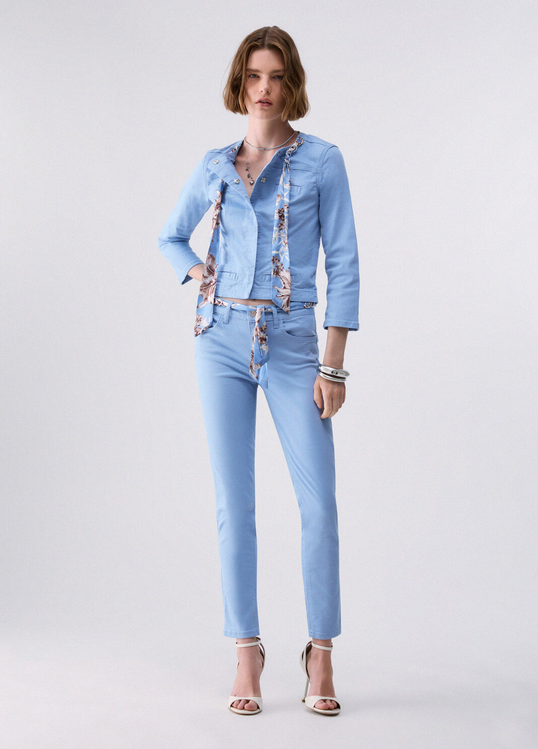 Giacca leggera in gabardine azzurro Liu Jo - large image number 3