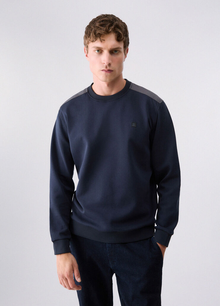 Sweatshirt with scuba inserts dark blue Liu Jo - medium