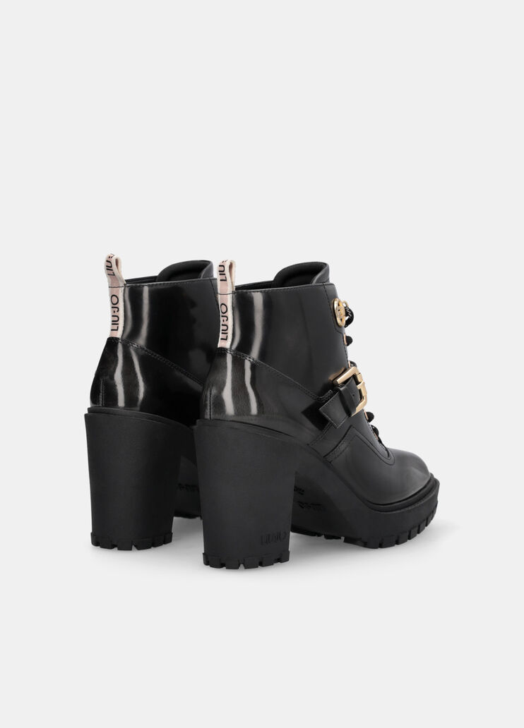 Abraded leather ankle boots black Liu Jo - large image number 3