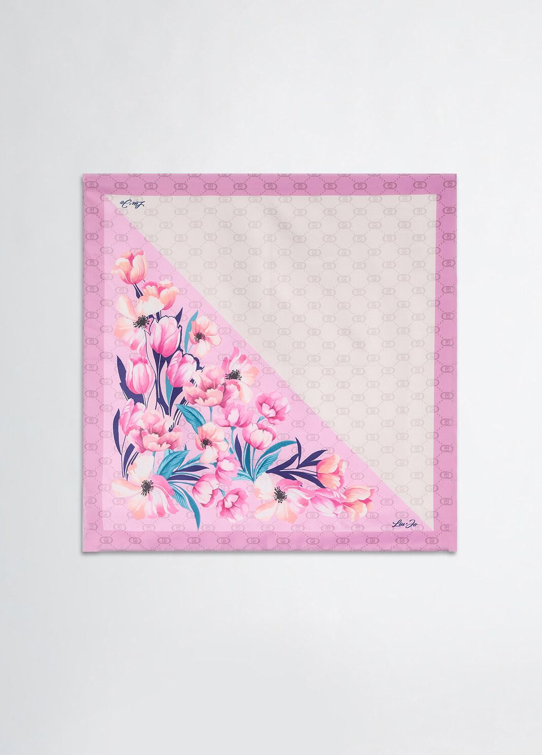 Foulard con angolo floreale rosa Liu Jo - large image number 1