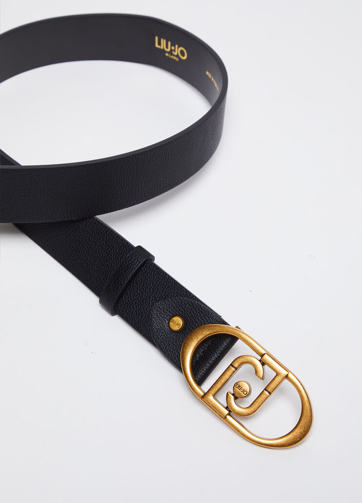 Drummed belt with logo black Liu Jo - large image number 3 Drummed belt with logo black Liu Jo - large image number 3