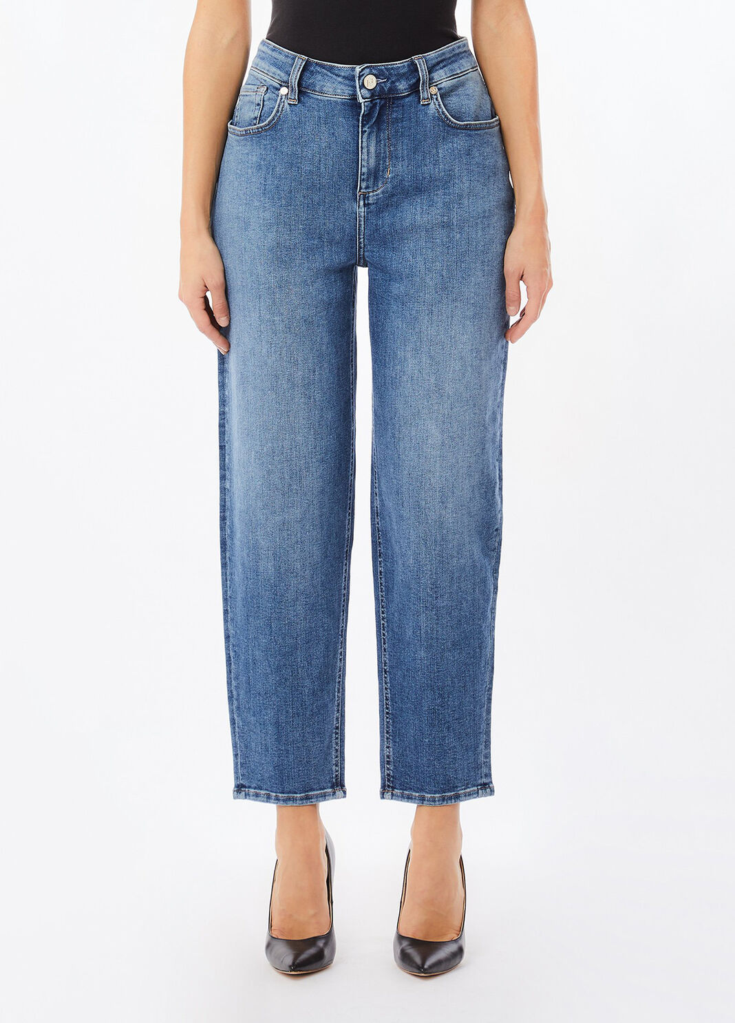 High-Waist-Carrot-Jeans blauer Denim Liu Jo - large image number 0