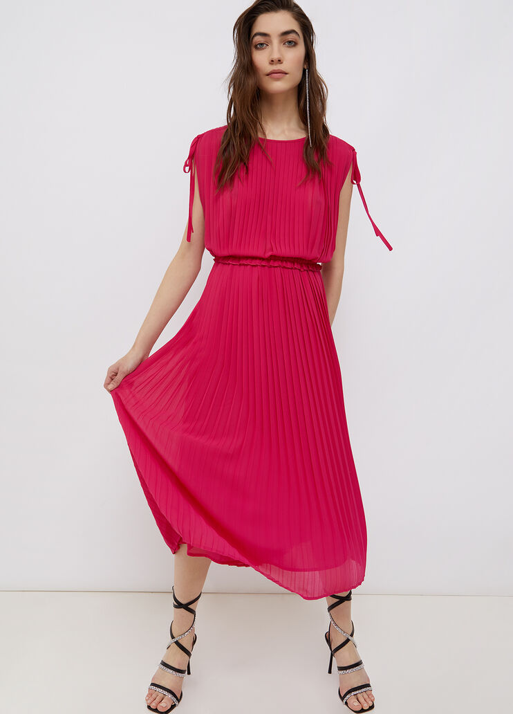 Eco-friendly pleated dress magenta Liu Jo - large image number 0 Eco-friendly pleated dress magenta Liu Jo - large image number 0