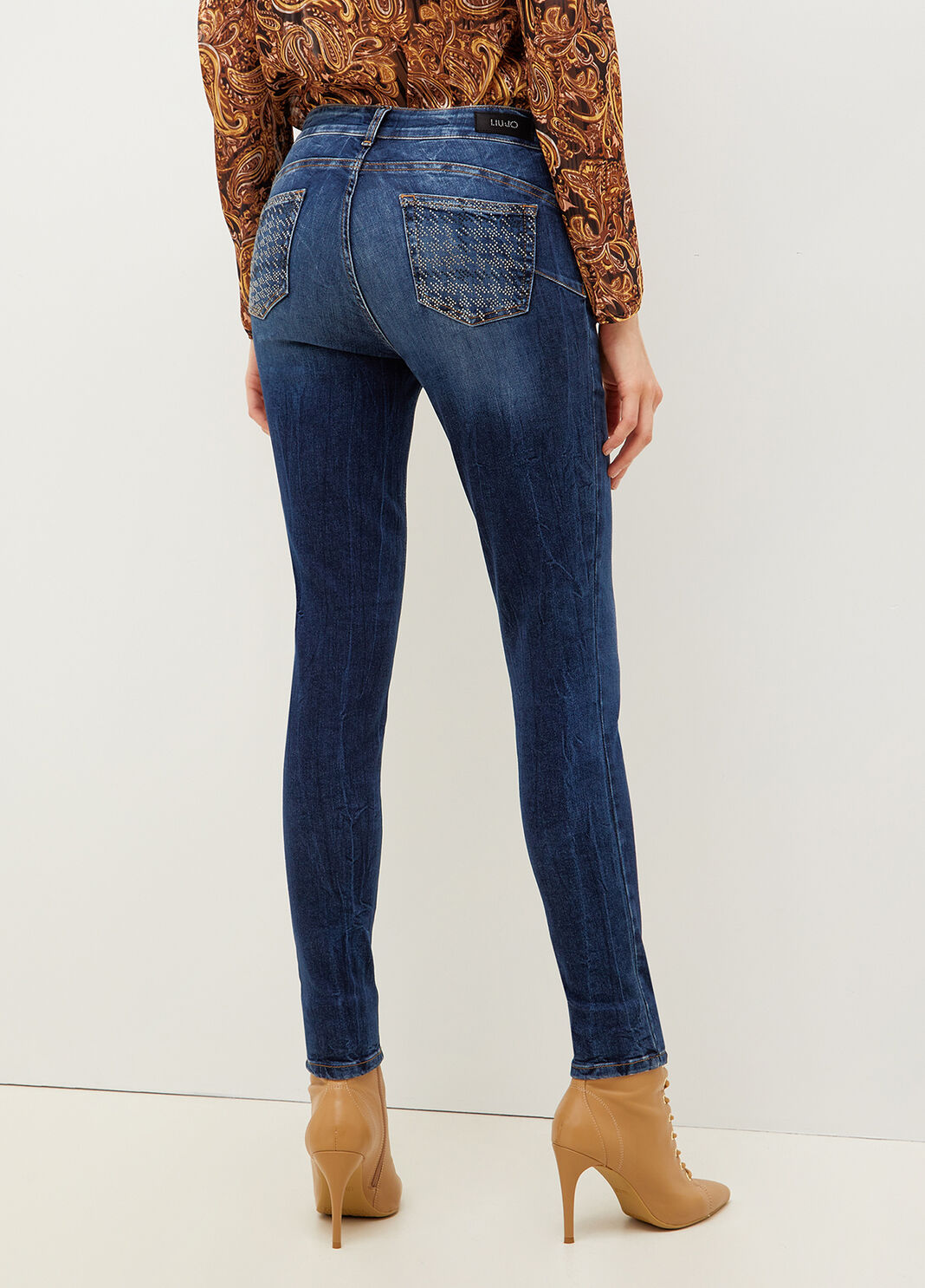 Bottom Up skinny jeans with gemstones blue denim Liu Jo - large image number 1