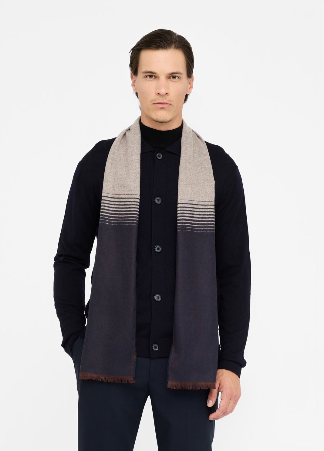 Stola in maglia a righe beige Liu Jo - large image number 0