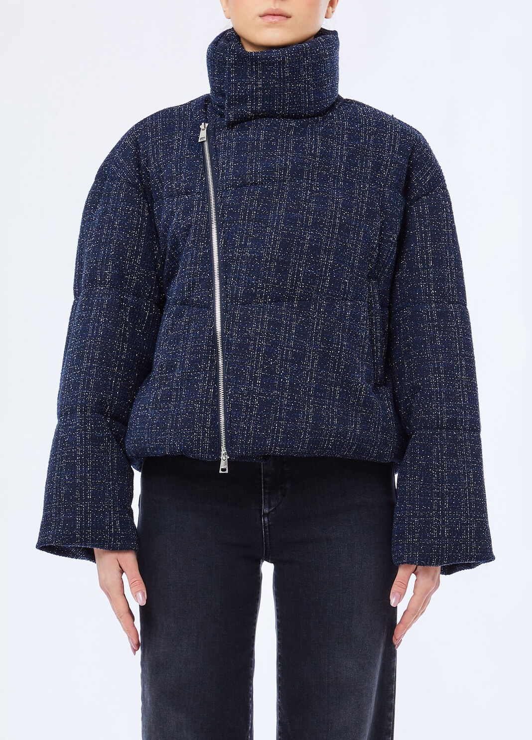 Padded boucl&eacute; jacket blue Liu Jo - large image number 0