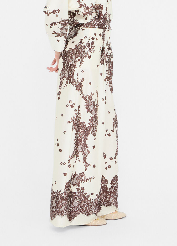 Pantalon en sergé imprimé marron Liu Jo - large image number 3